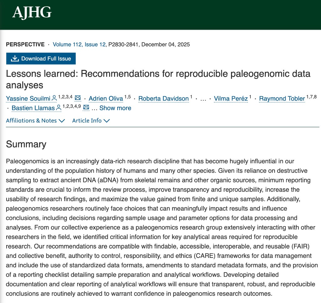 AJHG article: Lessons learned - Recommendations for reproducible paleogenomic data analyses